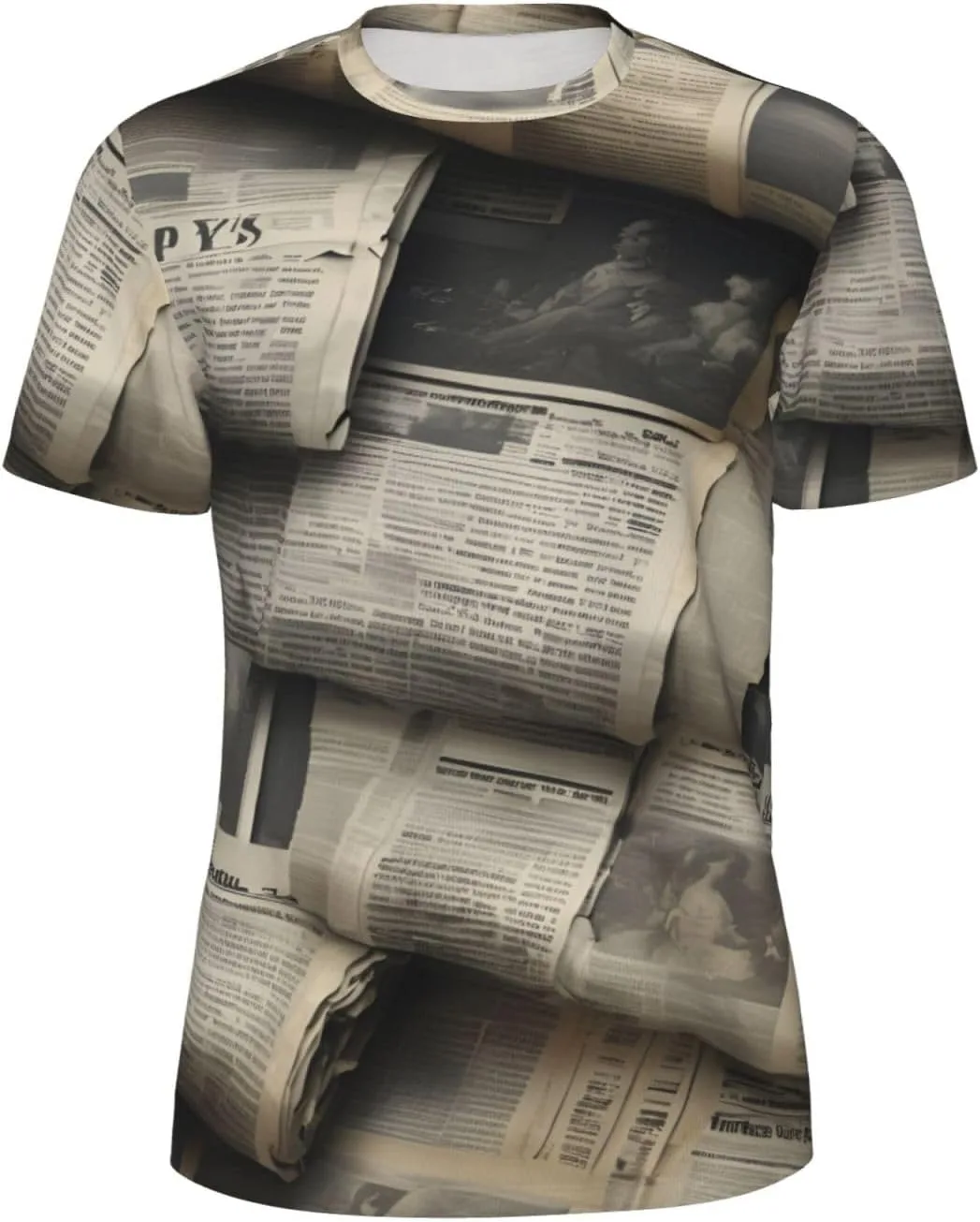 

Футболка мужская короткий рукав Newspaper Hd Print, дышащая, для спорта и фитнеса CADREWY