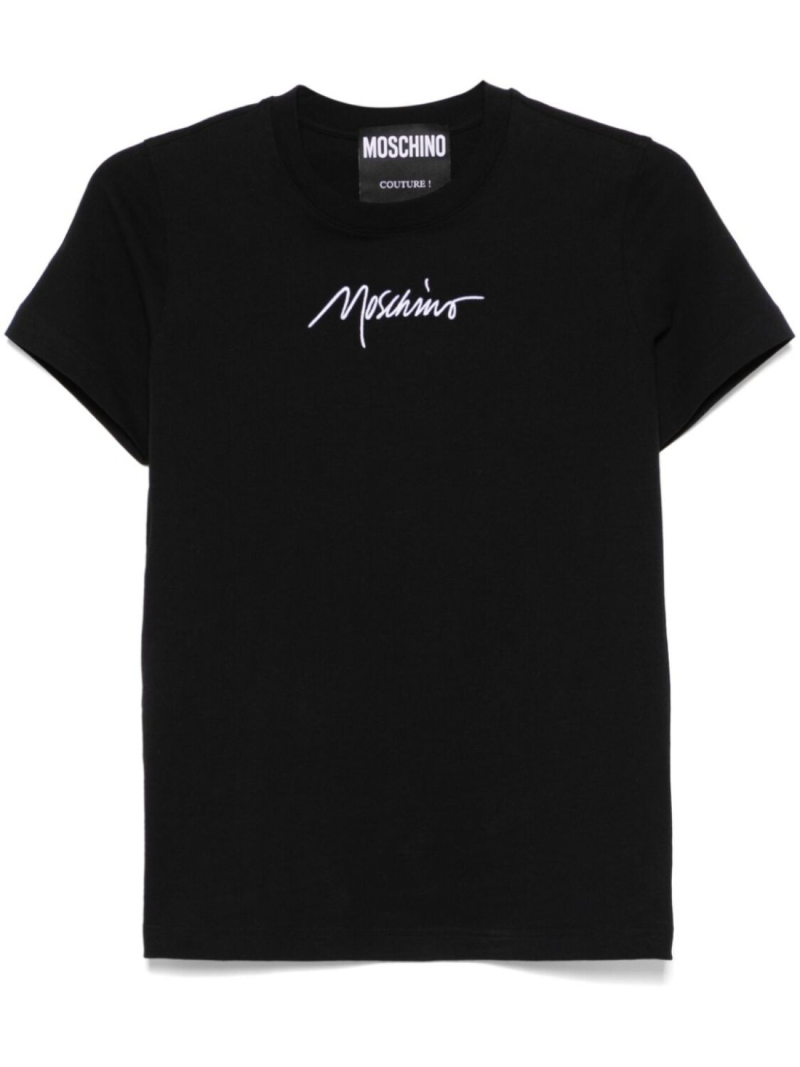 

Футболка с вышитым логотипом Moschino, черный