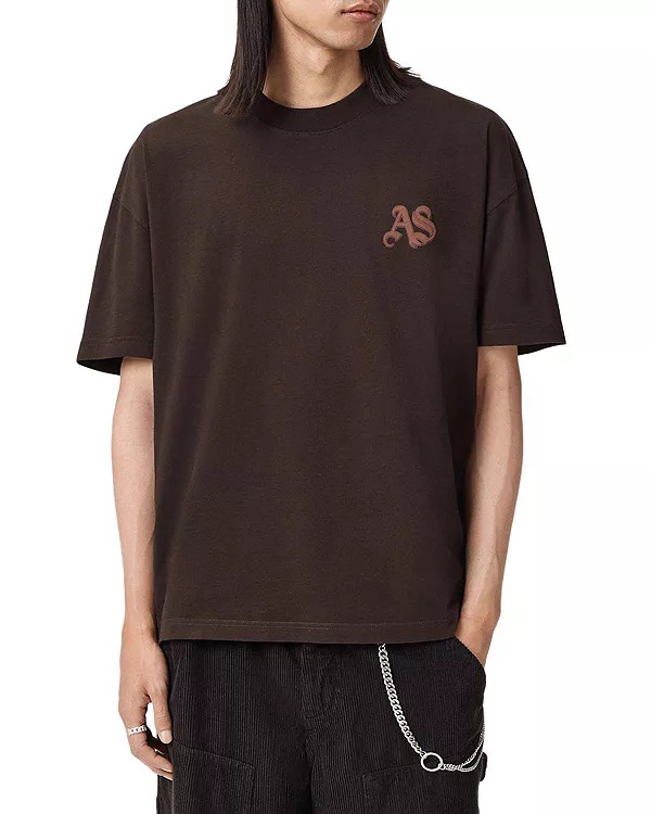 

Футболка Icon с круглым вырезом Allsaints, коричневый