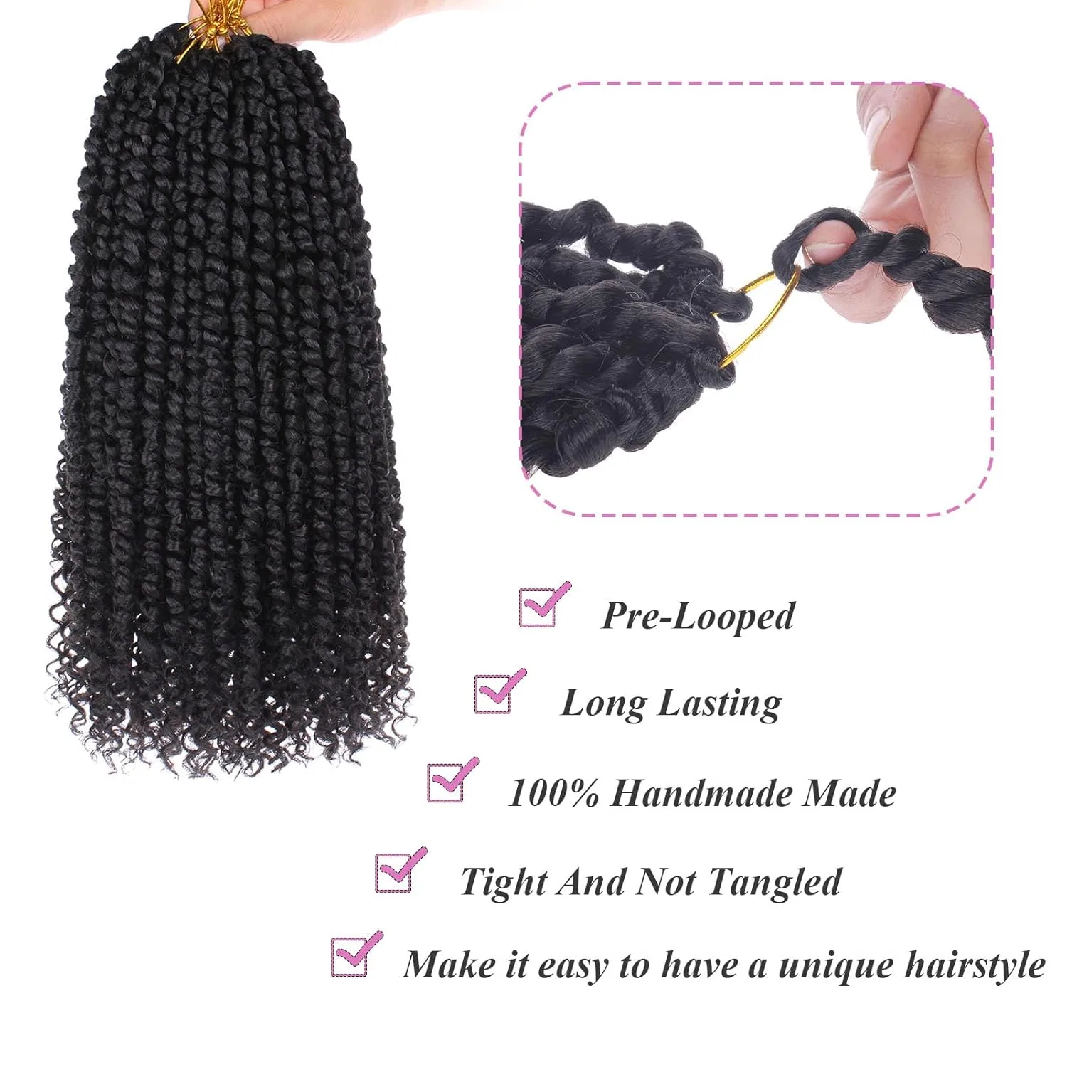 Искусственные волосы для плетения Passion Twist Crochet Hair 22 дюйма Samtress, #53 — фото 4
