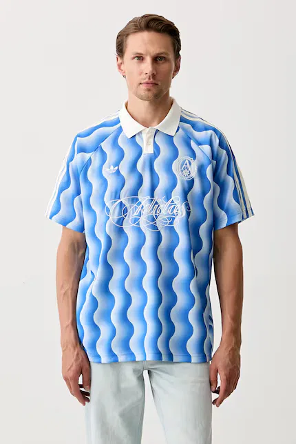 Футболка поло с абстрактным узором Adidas Originals, синий