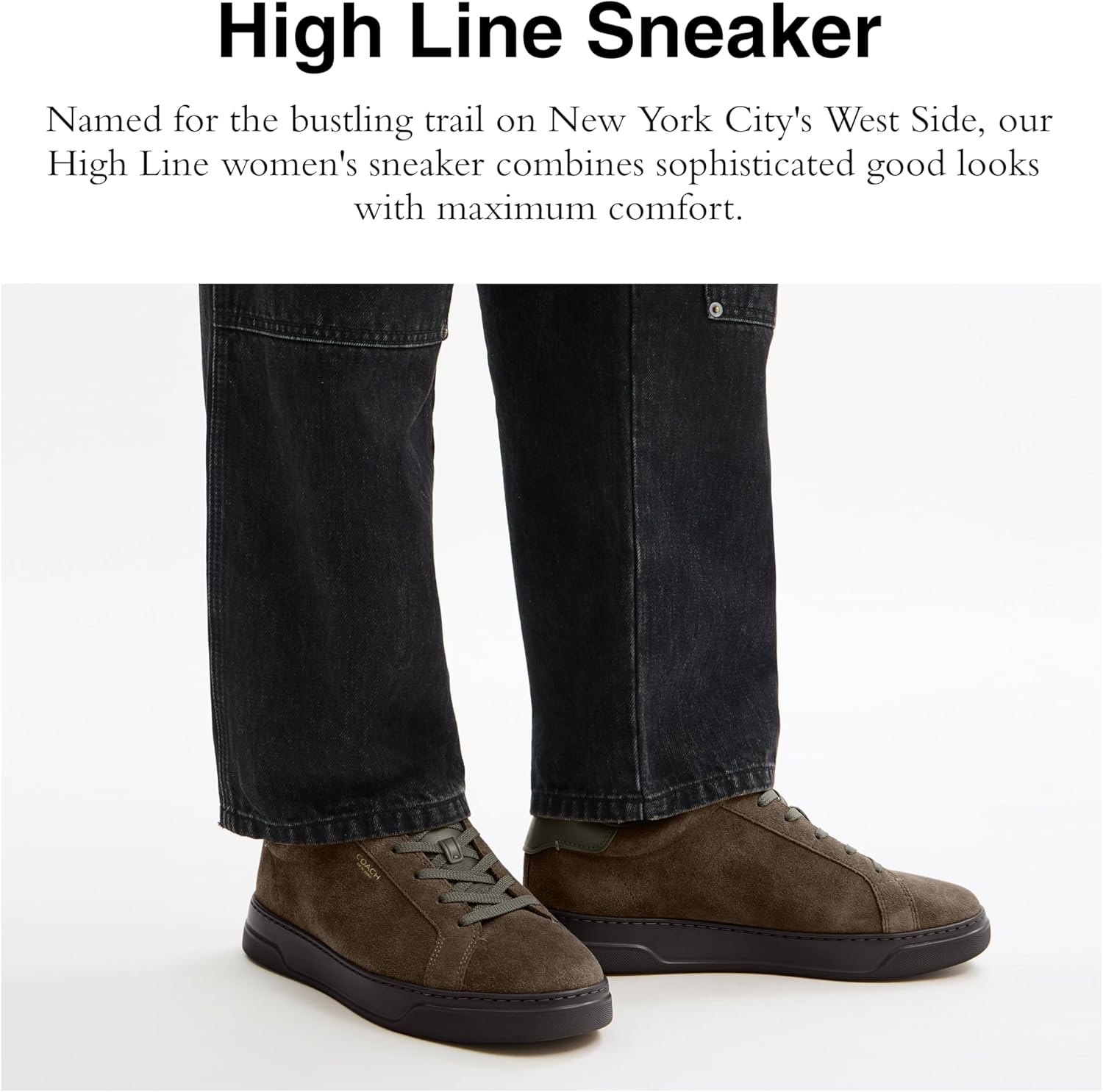 Мужские кроссовки Coach High Line High Top из фирменного канваса, Olive. — фото 2