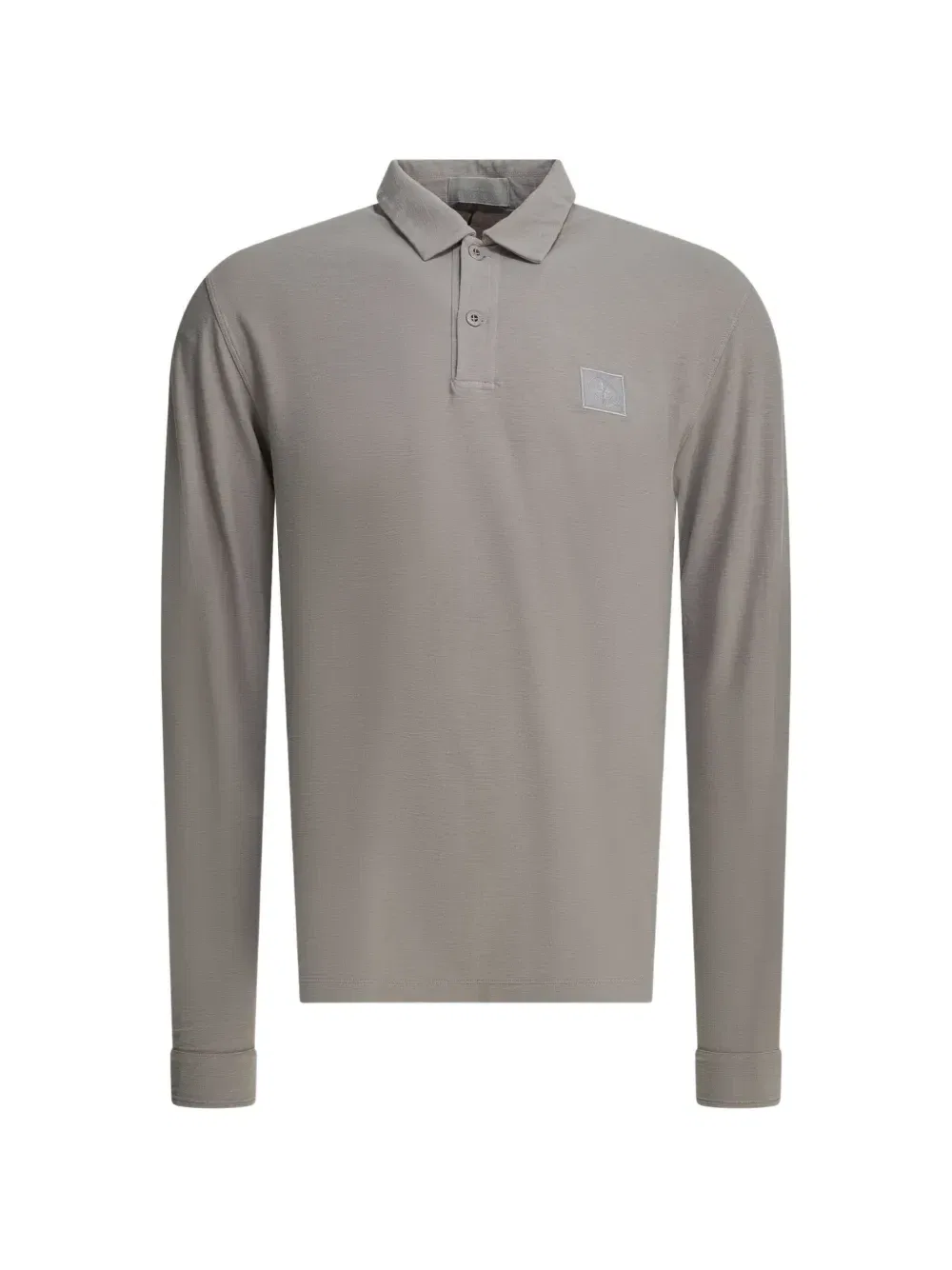 Рубашка-поло с длинными рукавами и нашивкой-логотипом Stone Island, серый