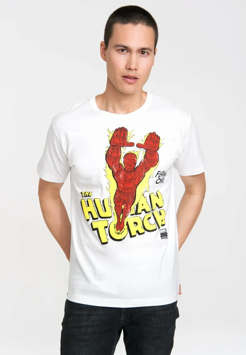 

Футболка Logoshirt "Человек-Факел - Марвел", с классным принтом, белый