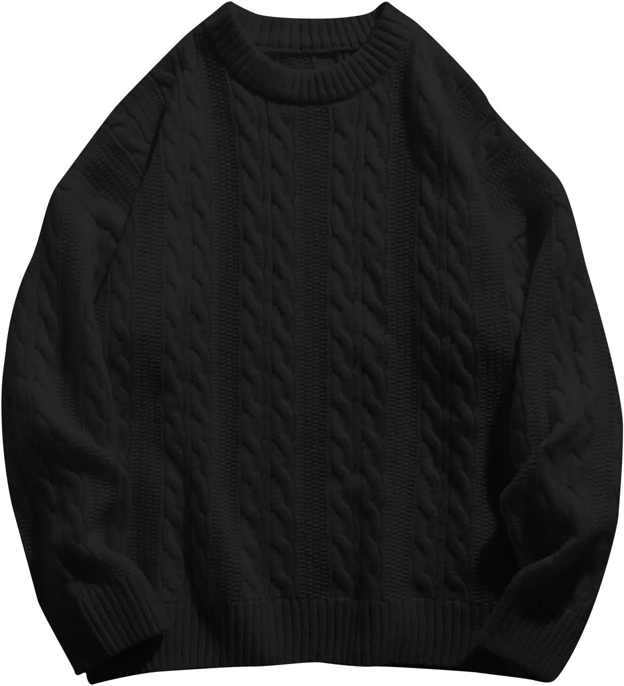 

Мужской зимний свитер с фактурной вязкой, утепленный пуловер с круглым вырезом и длинными рукавами