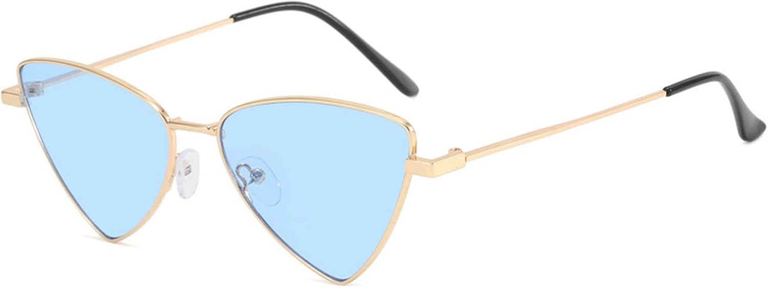 

Винтажные солнцезащитные очки «кошачий глаз» для женщин, треугольные солнцезащитные очки, металлические солнцезащитные очки для женщин, защита от ультрафиолета UV400 mincl, C7