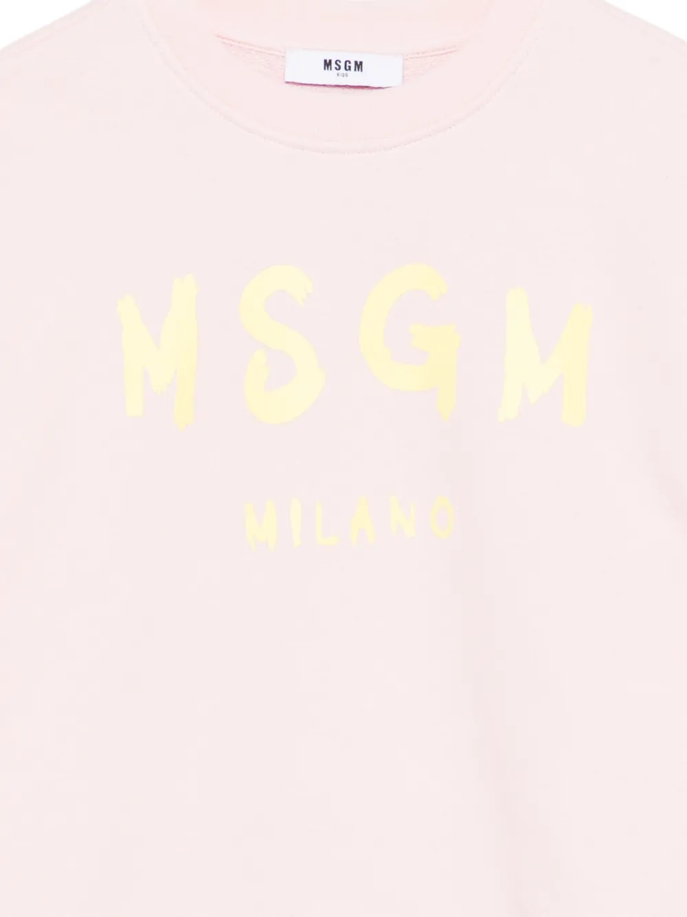 Свитшот с логотипом и круглым вырезом Msgm Kids, розовый — фото 3