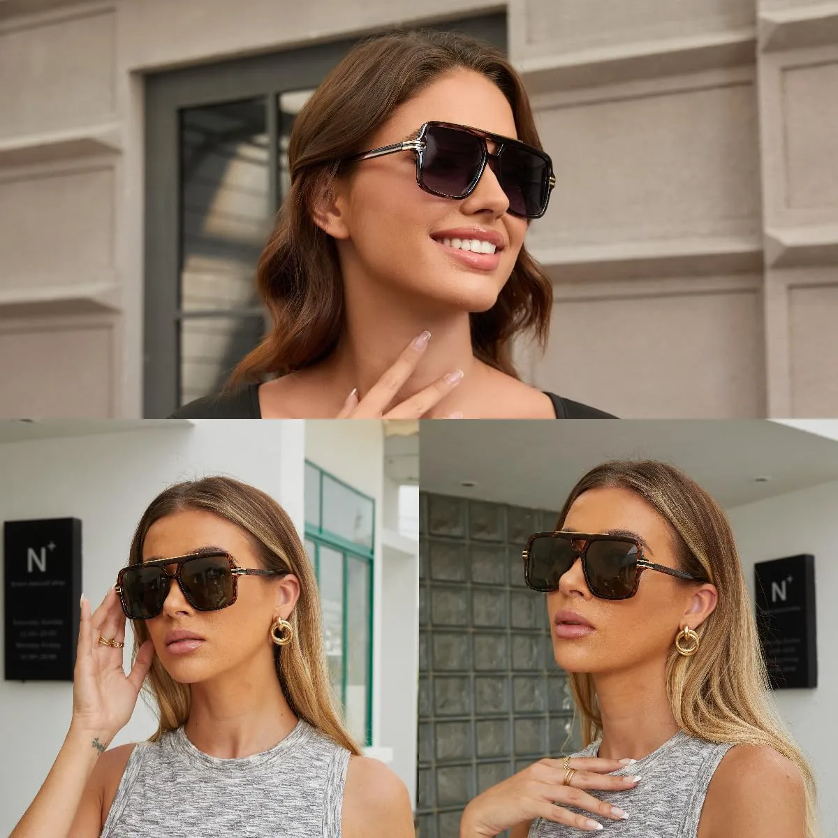 

Солнцезащитные очки OUWEN Retro Oversized Polarized Square Sunglasses для женщин и мужчин, модные дизайнерские большие прямоугольные солнцезащитные очки OW2237, Pink