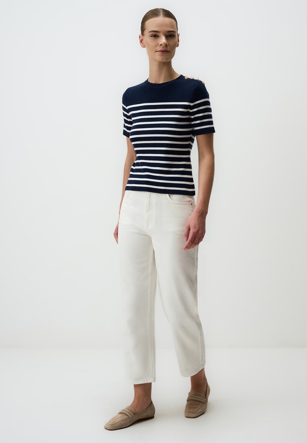

Футболка с принтом LINE PATTERNED SHORT SLEEVE CREW-NECK Jimmy Key, темно-синий
