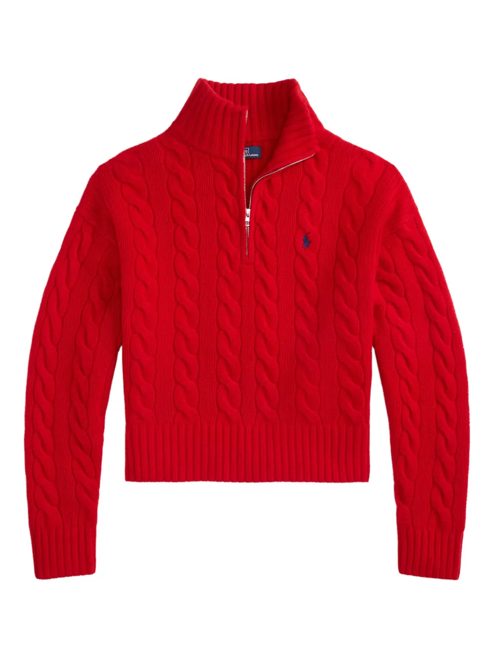 

Джемпер фактурной вязки с воротником на молнии POLO RALPH LAUREN, красный