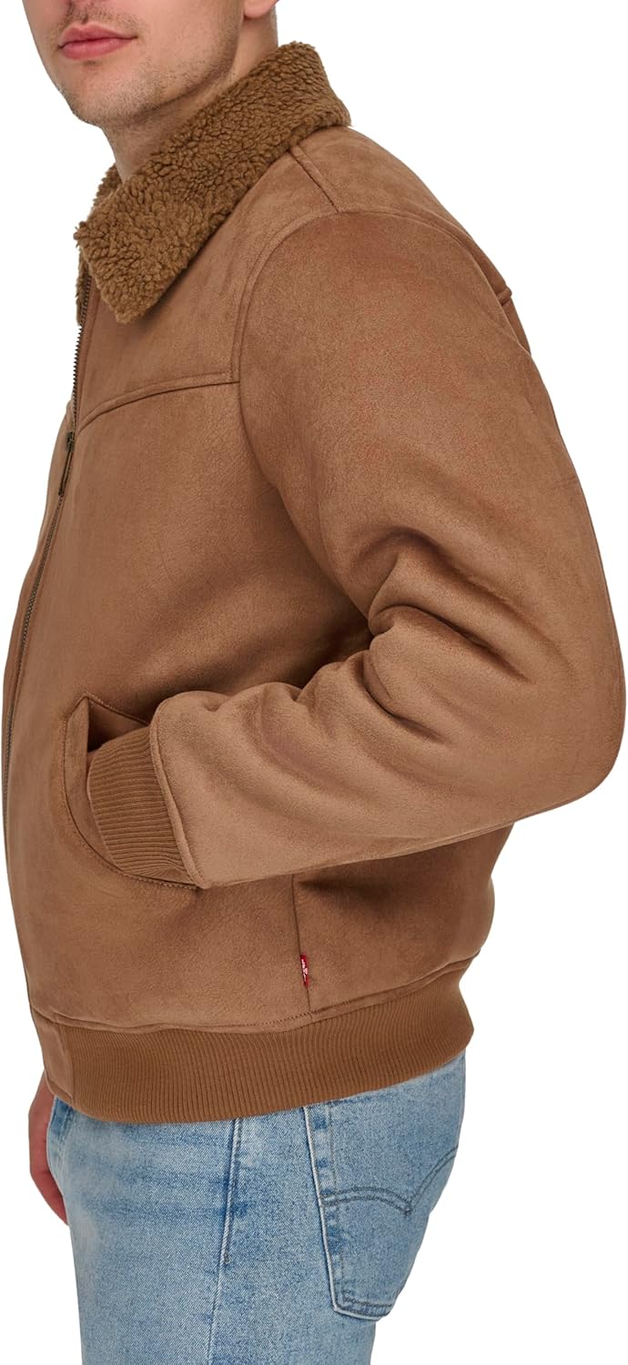 Мужская куртка-бомбер Levi's из искусственной овчины в стиле вестерн, Light Brown — фото 3
