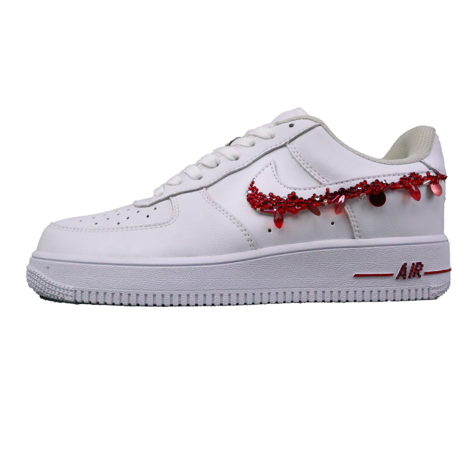 

Кроссовки для скейтбординга Air Force 1 женские с низким верхом Nike, белый/красный