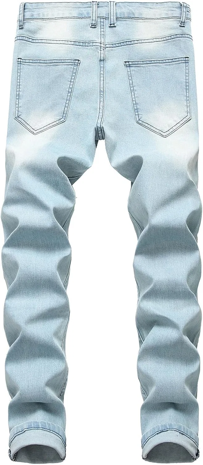 Джинсы мешковатые Slim-Fit Stretch Waist, светло-синий — фото 2