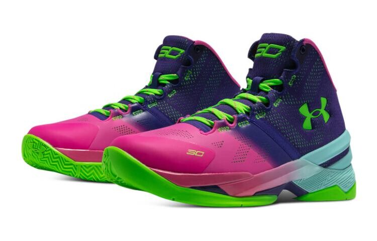 Баскетбольные кроссовки Curry 2 Kids GS Mid-top Pink Purple Blue Under Armour — фото 3