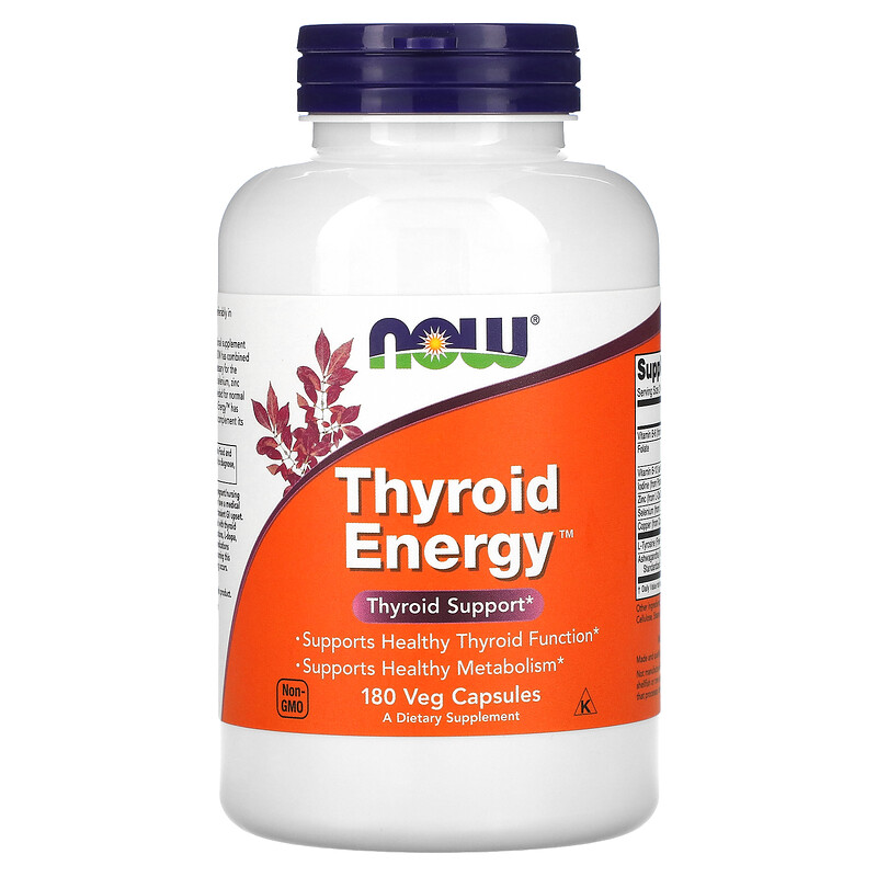 

NOW Foods, Thyroid Energy, 180 растительных капсул