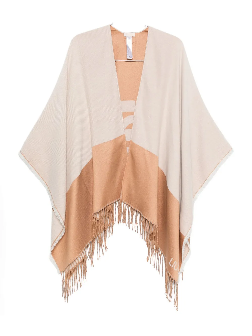 

Двухцветная накидка с бахромой LIU JO, нейтральный