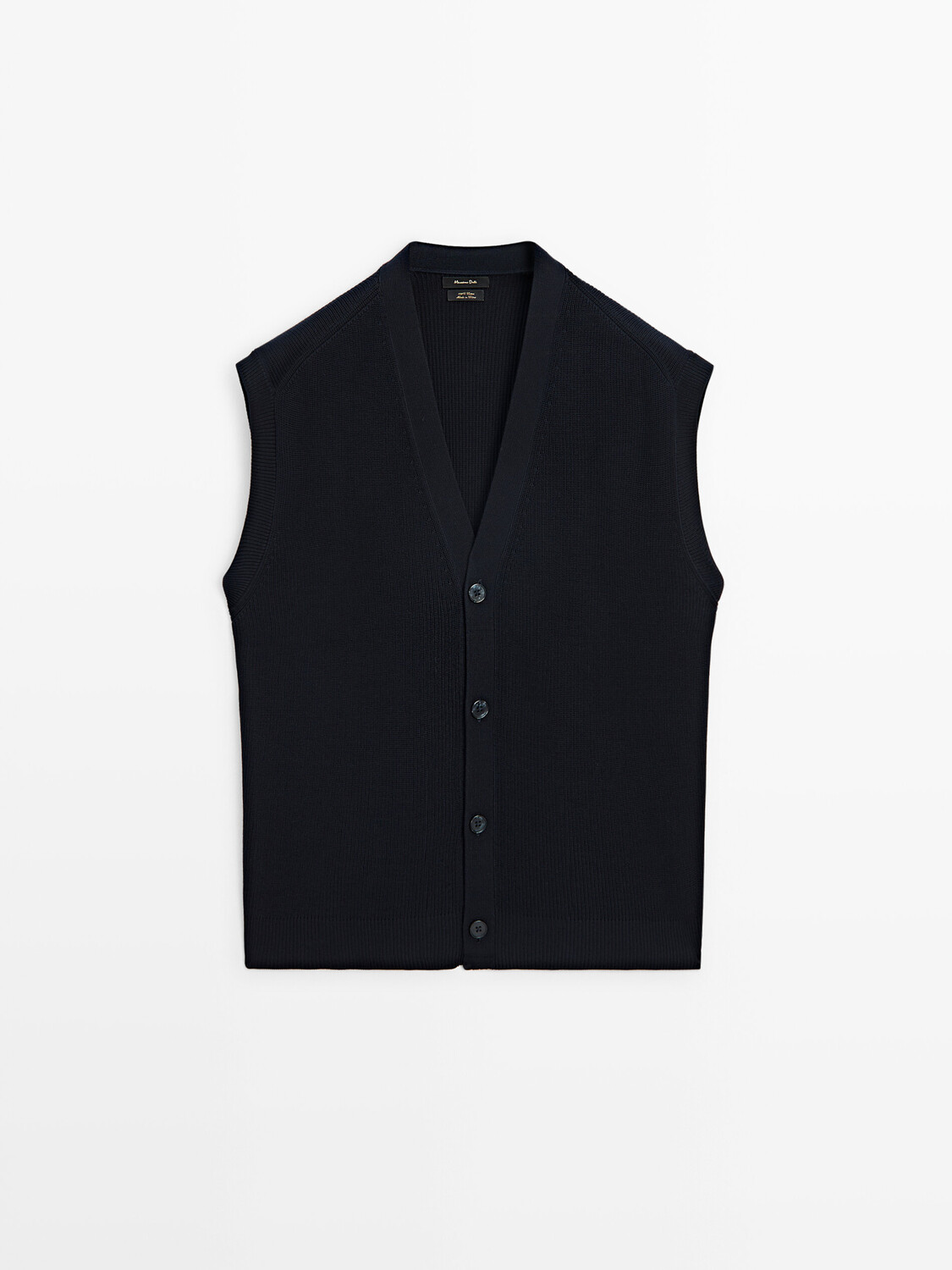 

Кардиган хлопковой вязки без рукавов Massimo Dutti, синий