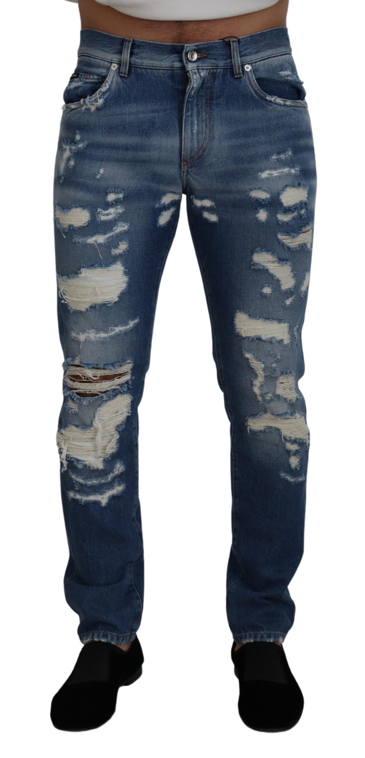 

Джинсы Blue Denim с эффектом потертости Charm Dolce & Gabbana, синий