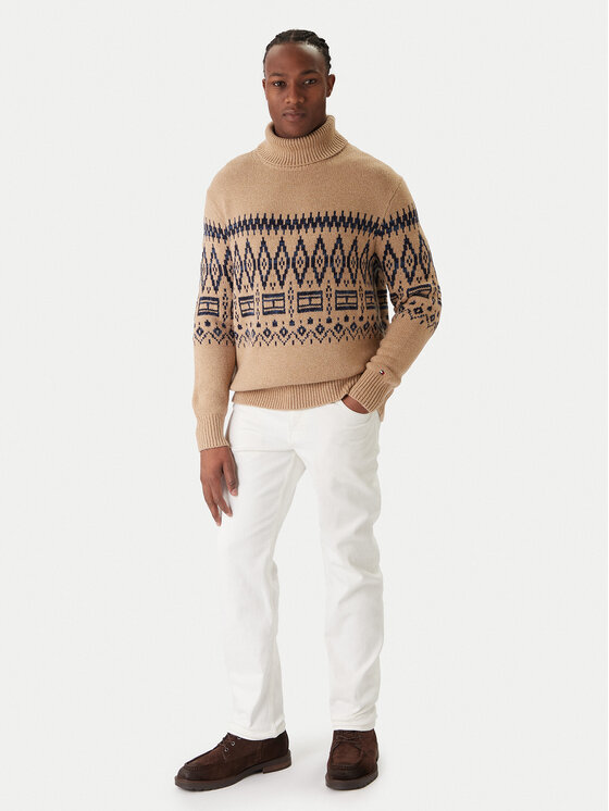 Водолазка regular fit Fairisle MW0MW40843 Tommy Hilfiger, бежевый — фото 2