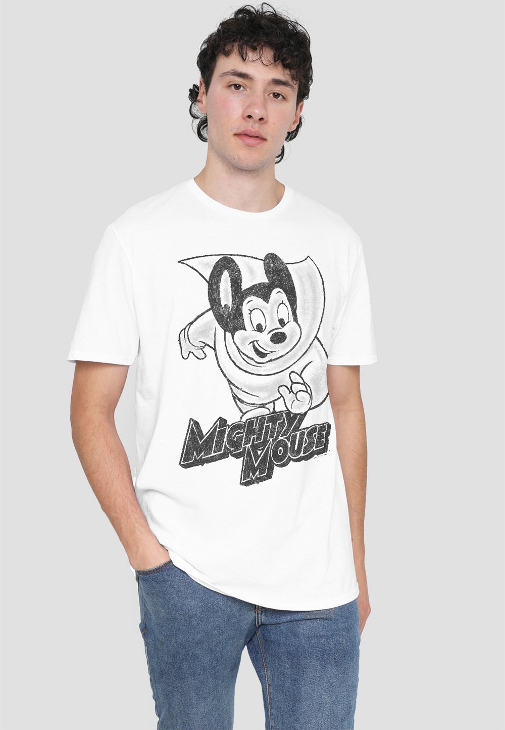 

Футболка с принтом MIGHTY MOUSE SKETCH Cotton Soul, белый