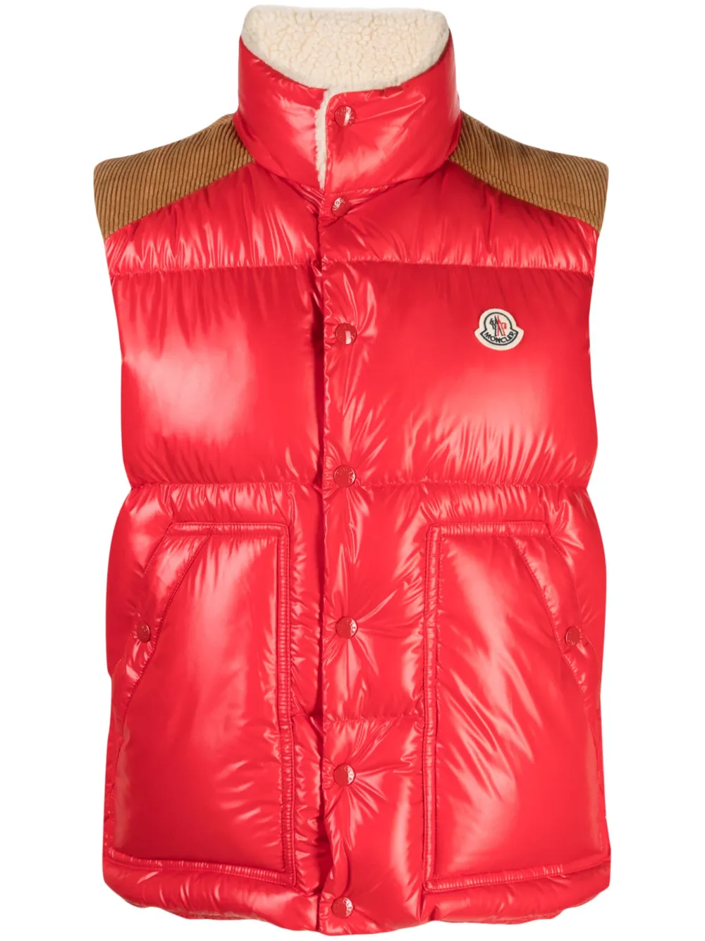 

Дутый жилет Ardeche с нашивкой-логотипом MONCLER, красный