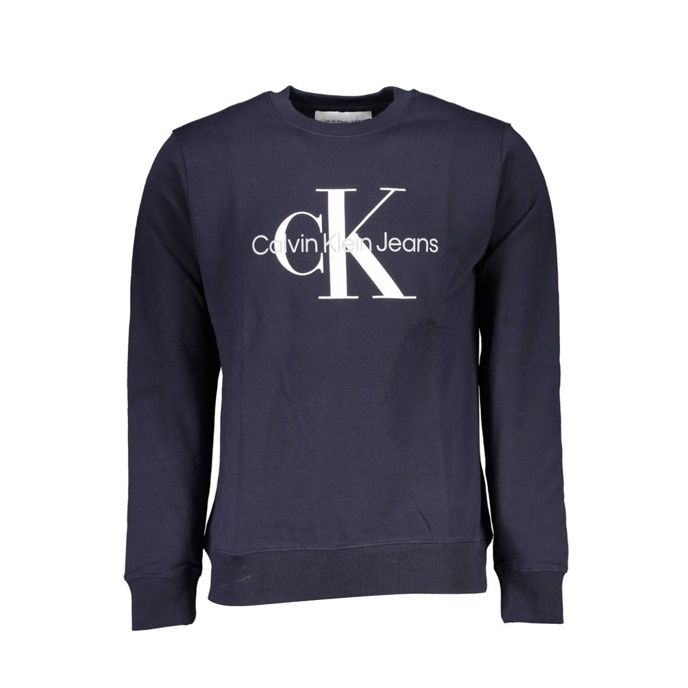 

Шикарная синяя флисовая толстовка с круглым вырезом Calvin Klein