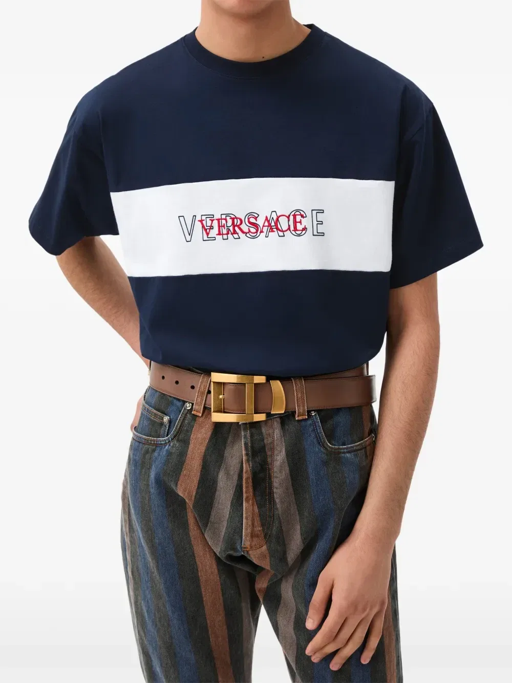 Футболка из джерси VERSACE, синий — фото 2