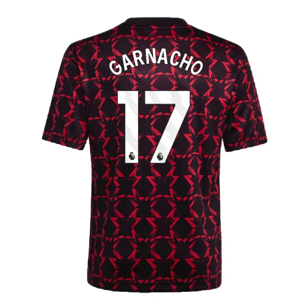 Домашняя предматчевая футболка Manchester United 2024/2025 Garnacho 17 Manchester United Fc, черный — фото 2