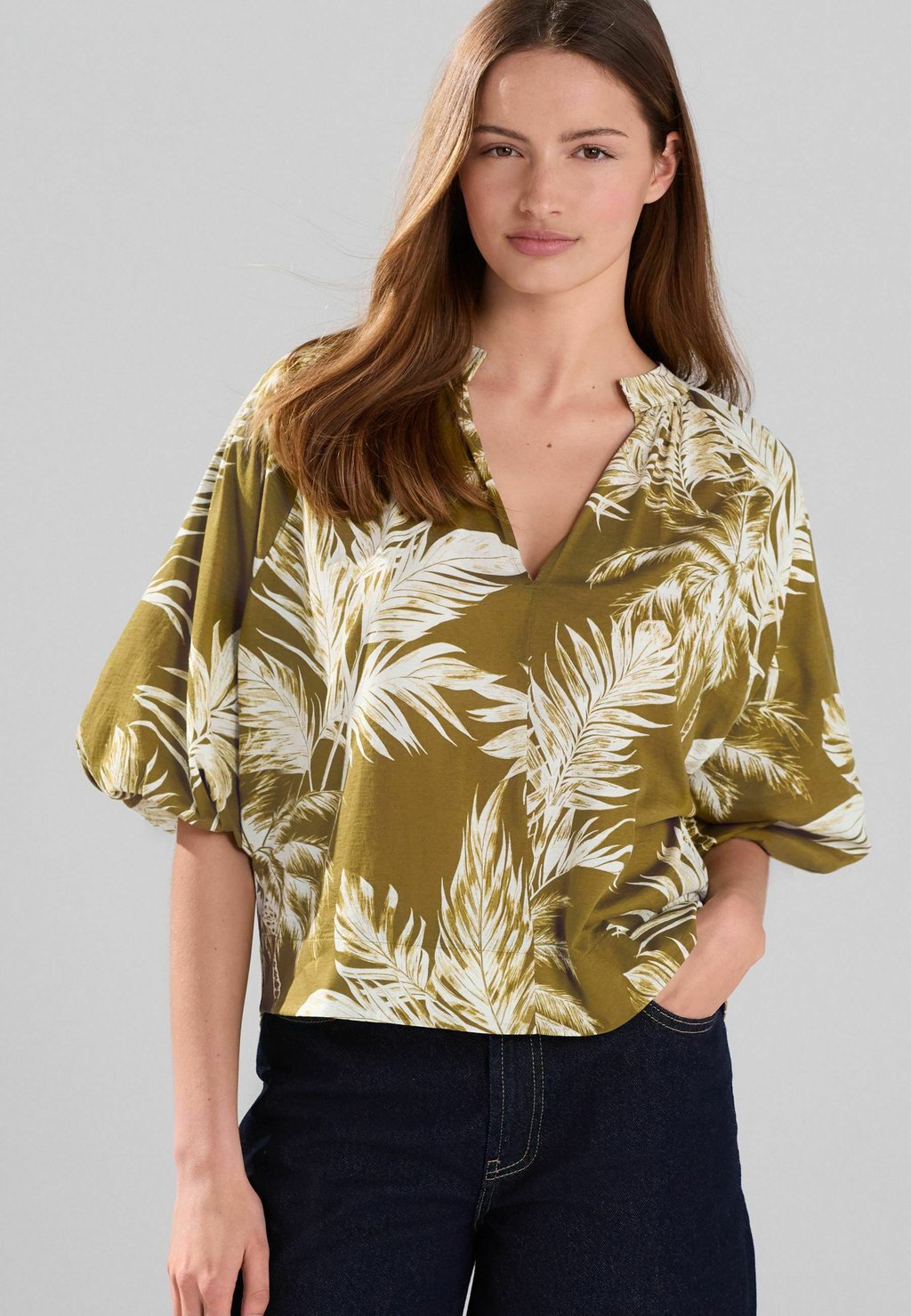 

Блуза VOLUME SLEEVE V-NECK Next, зеленый
