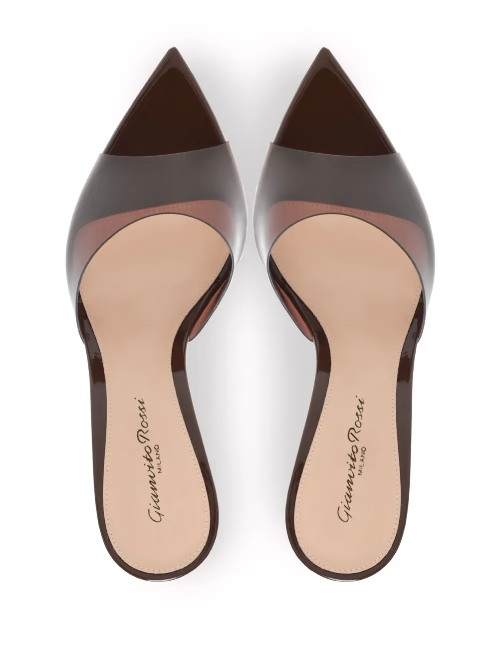 Босоножки Elle 85 с заостренным носком Gianvito Rossi, коричневый — фото 3