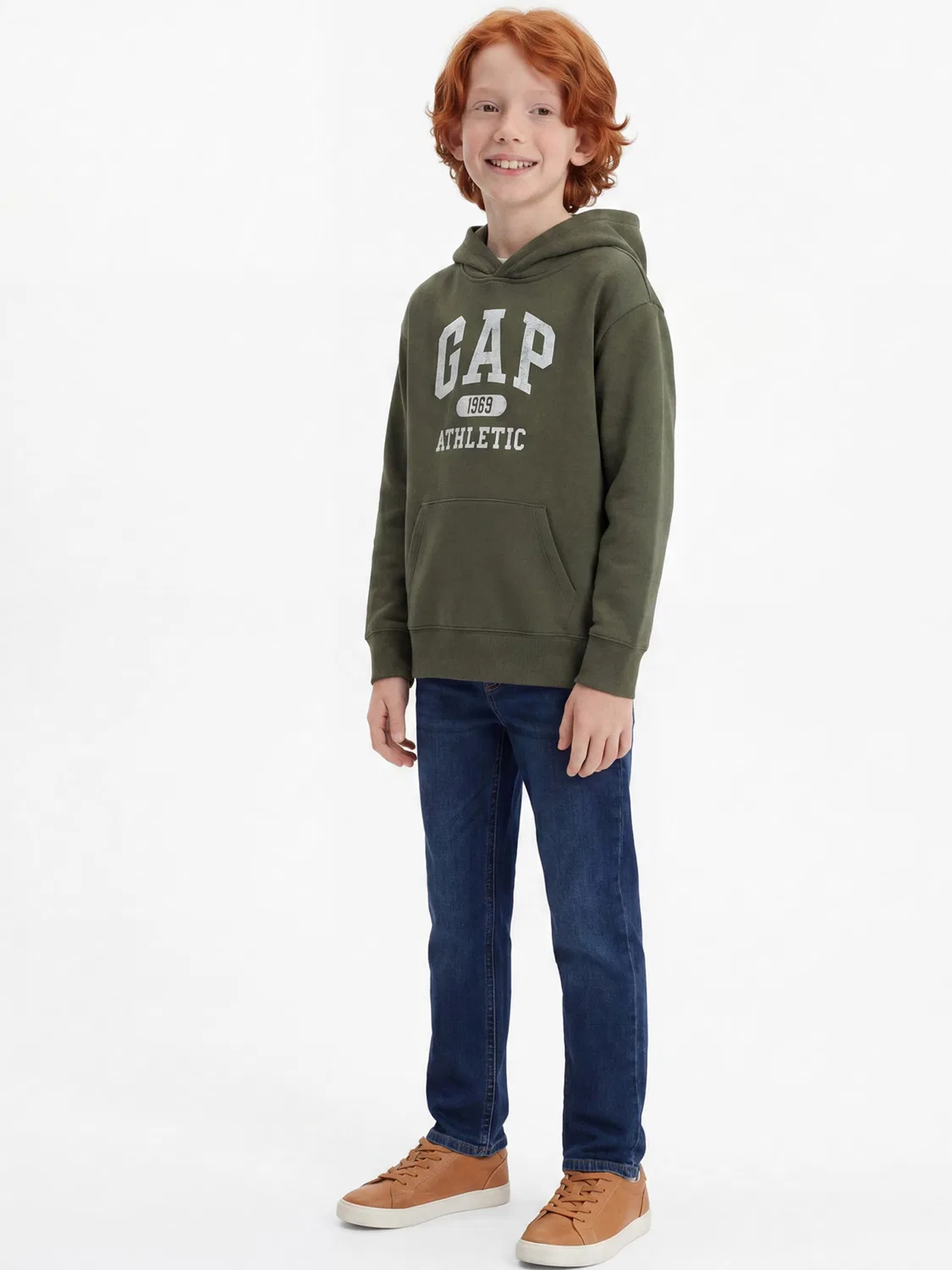 Толстовка Gap HERITAGE темно-зеленого цвета — фото 4