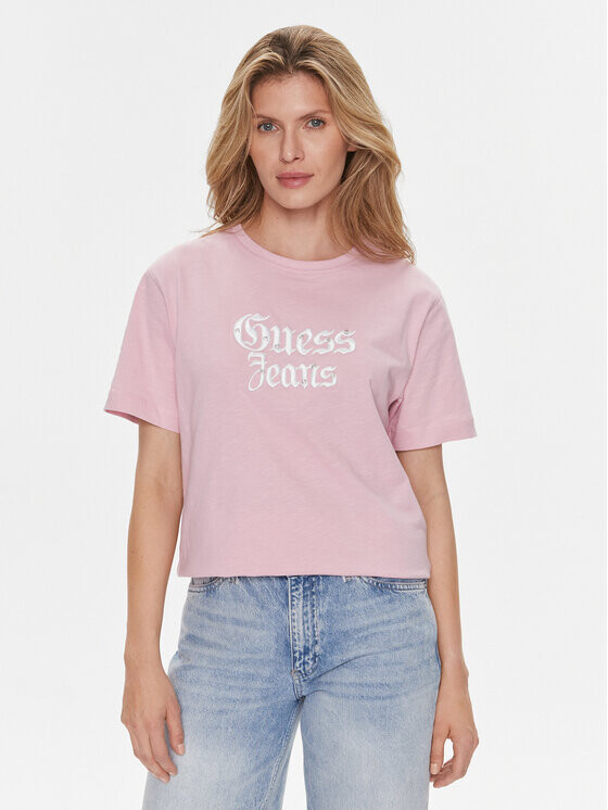 

Футболка стандартного кроя Guess, фиолетовый