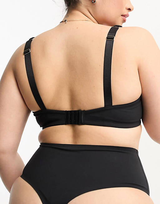 

Черный разглаживающий бюстгальтер на косточках ASOS DESIGN Curve Marina