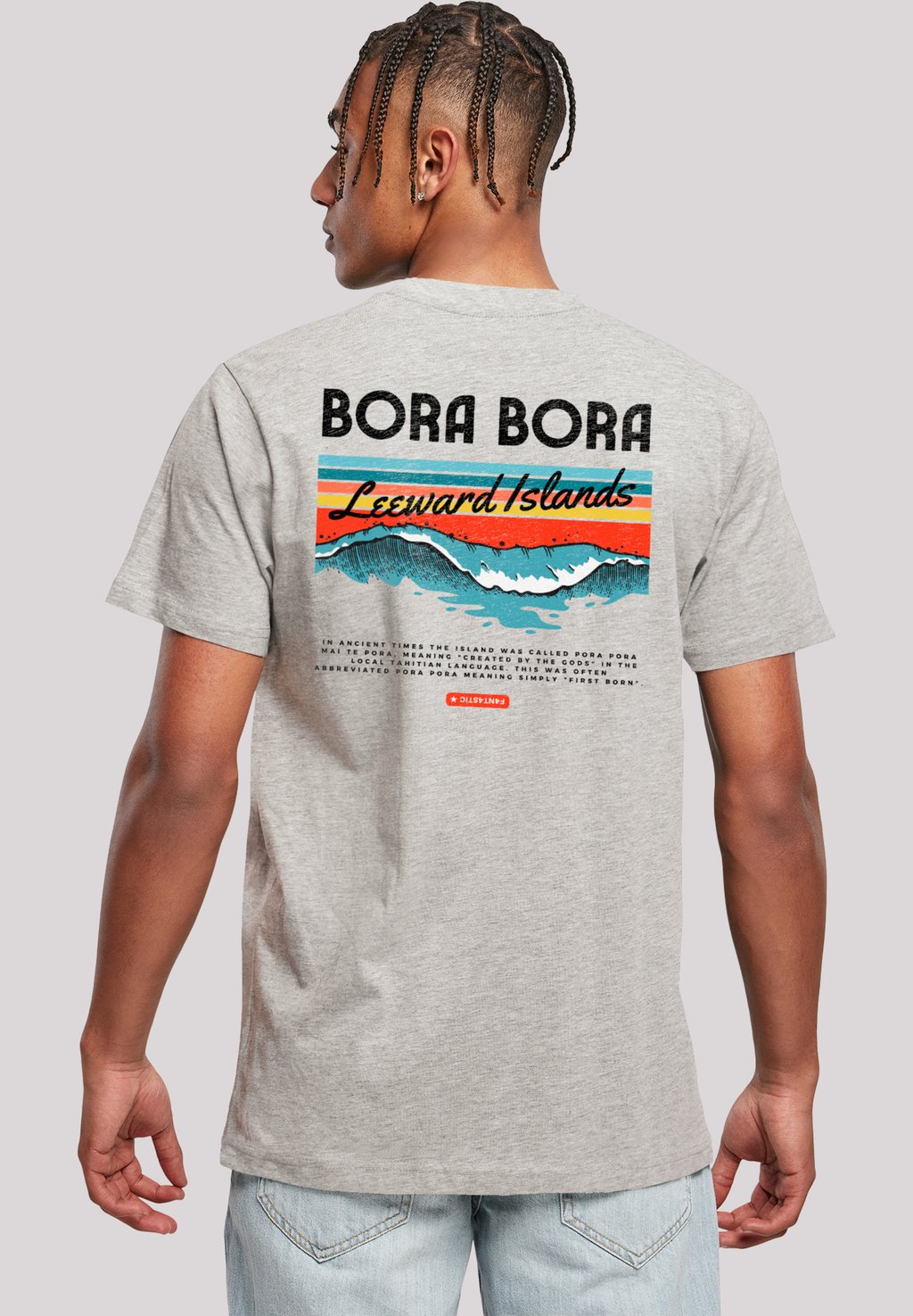 

Футболка с принтом BORA BORA LEEWARDS ISLAND F4NT4STIC, серый