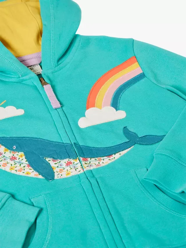 Детская толстовка Carbis с застежкой-молнией и аппликацией, цвет Pacific Aqua Frugi — фото 2