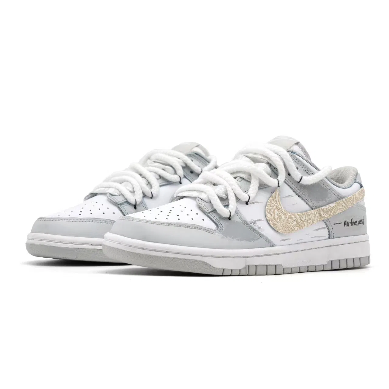 Кроссовки кожаные Nike Dunk Low Light Gray — фото 4