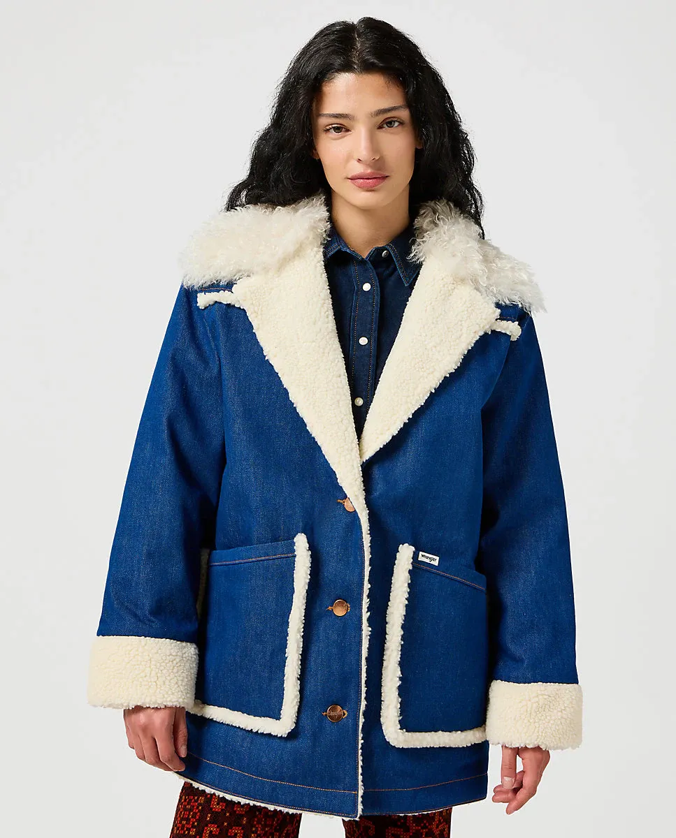 

Женское джинсовое пальто на подкладке и воротнике с лацканами Wrangler, синий