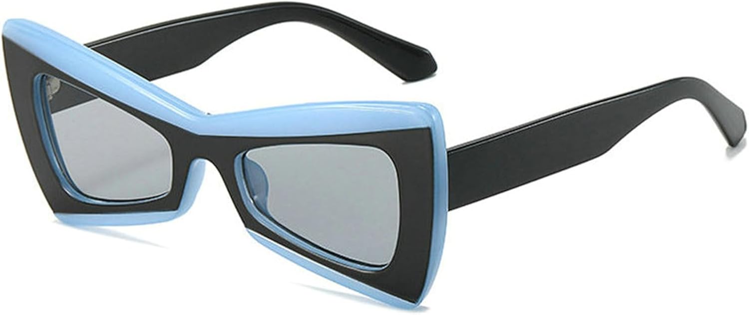 

Солнцезащитные очки Willochra в форме треугольника, бабочки и кошачьего глаза для женщин. Модные солнцезащитные очки большого размера с градиентным переходом цвета, Black Blue