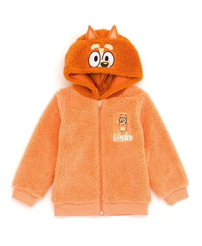 

Уютная толстовка для косплея на молнии из шерпы для мальчиков до 2 лет (2–10–12 лет) Bluey, оранжевый