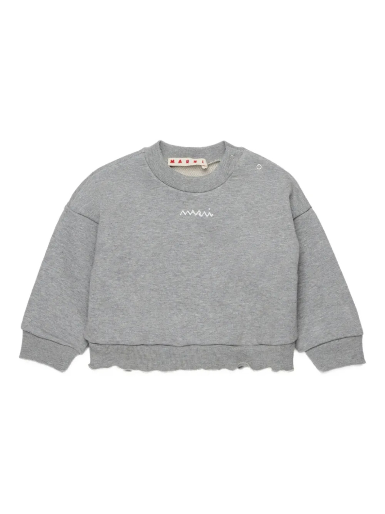 

Marni Kids толстовка с вышитым логотипом, серый
