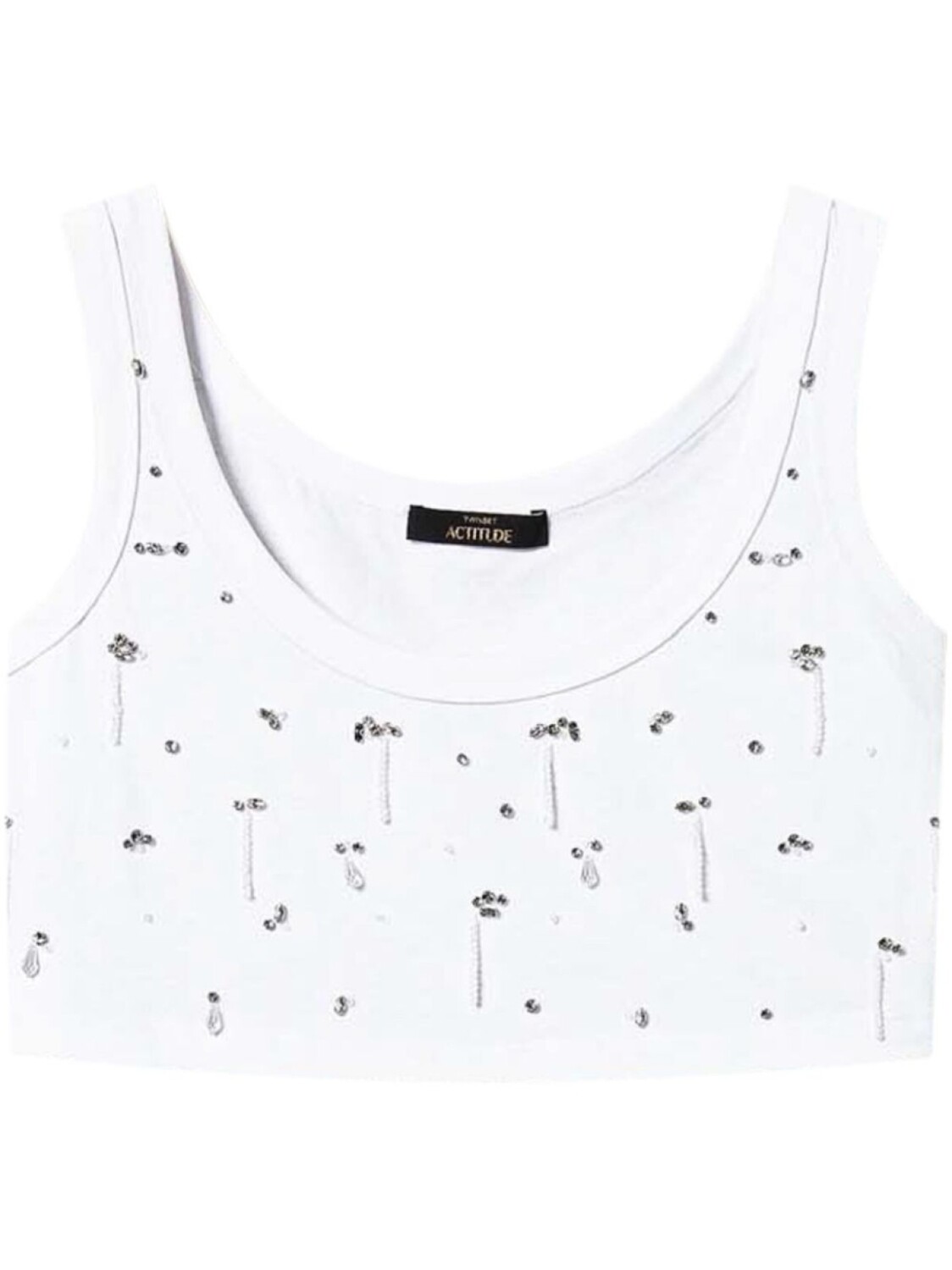 

TWINSET укороченный топ с вышивкой, белый