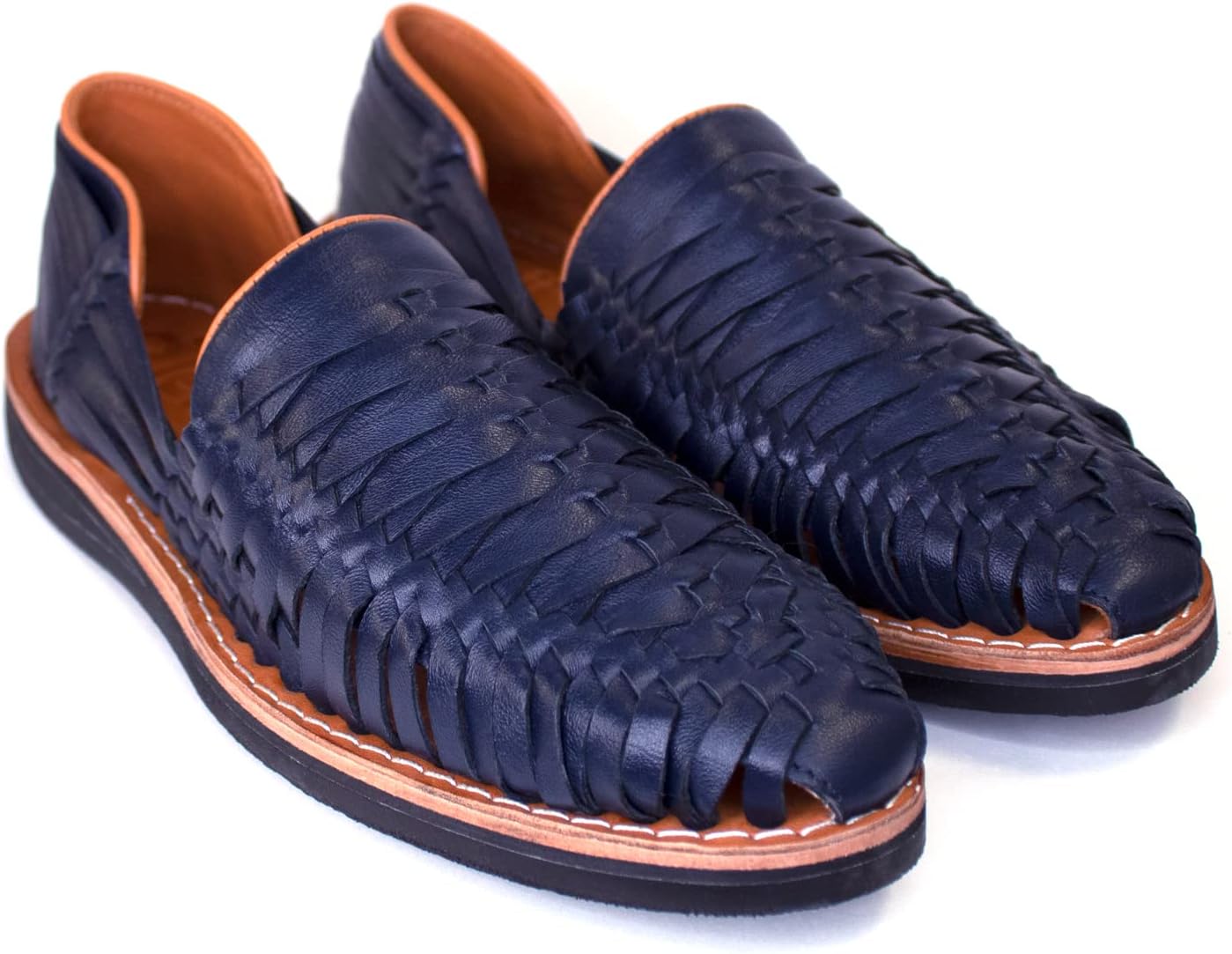 Мужские сандалии oTeii Huarache, мексиканские сандалии Huaraches для мужчин, ручной работы из премиальной кожи, темно-синий — фото 2