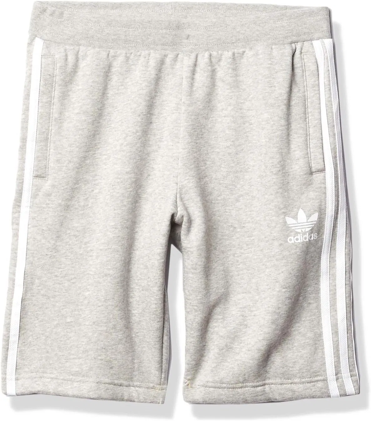 Детская флисовая куртка Adidas Originals, средне-серый меланж/белый
