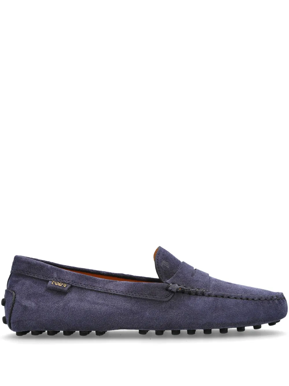 Замшевые мокасины Gommino с фактурой шагрени TOD'S, синий