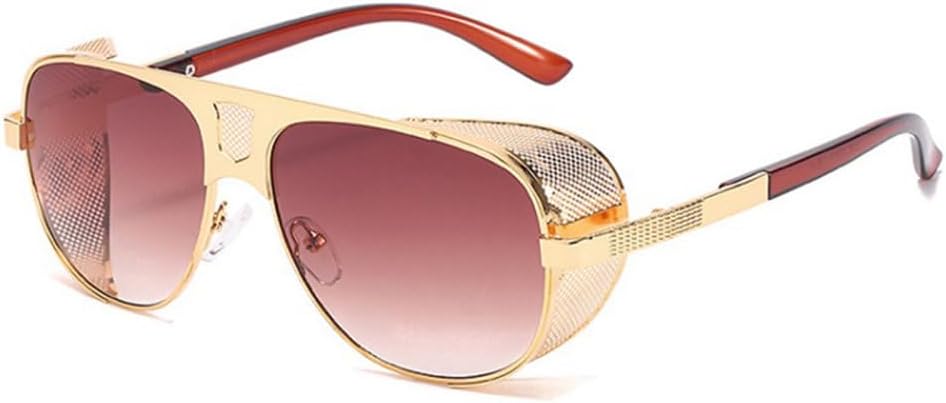 

Солнцезащитные очки MUTYNE с плоским верхом, сетчатыми боковыми щитками, модные для мужчин, в стиле металл-панк, роскошные для женщин, в стиле ретро-стимпанк, C4, один размер, C4