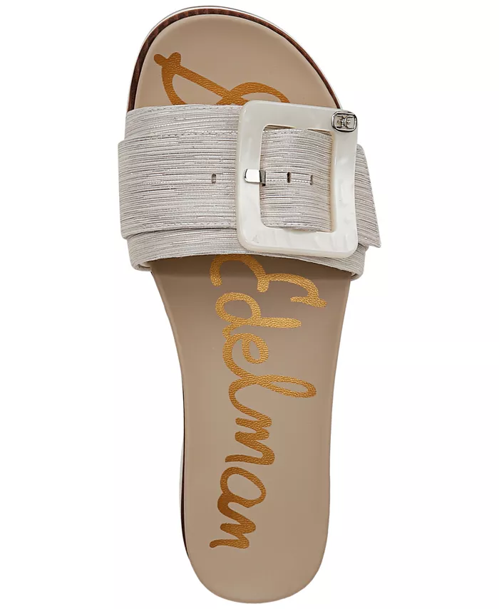Женские босоножки-шлёпанцы Ariane на платформе с пряжкой Sam Edelman, серый — фото 4