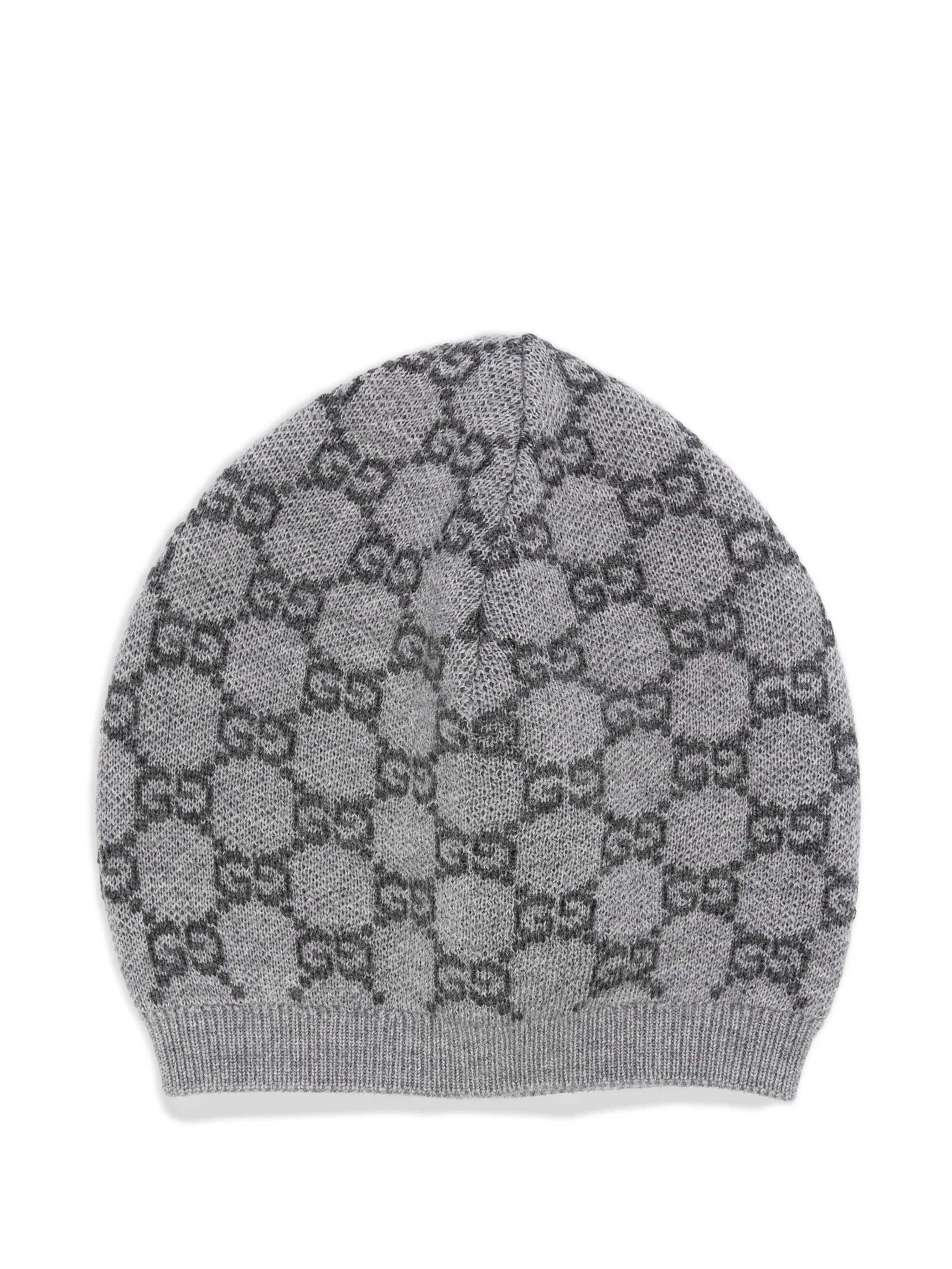 

Шерстяная шапка бини с логотипом GG Gucci Kids, серый
