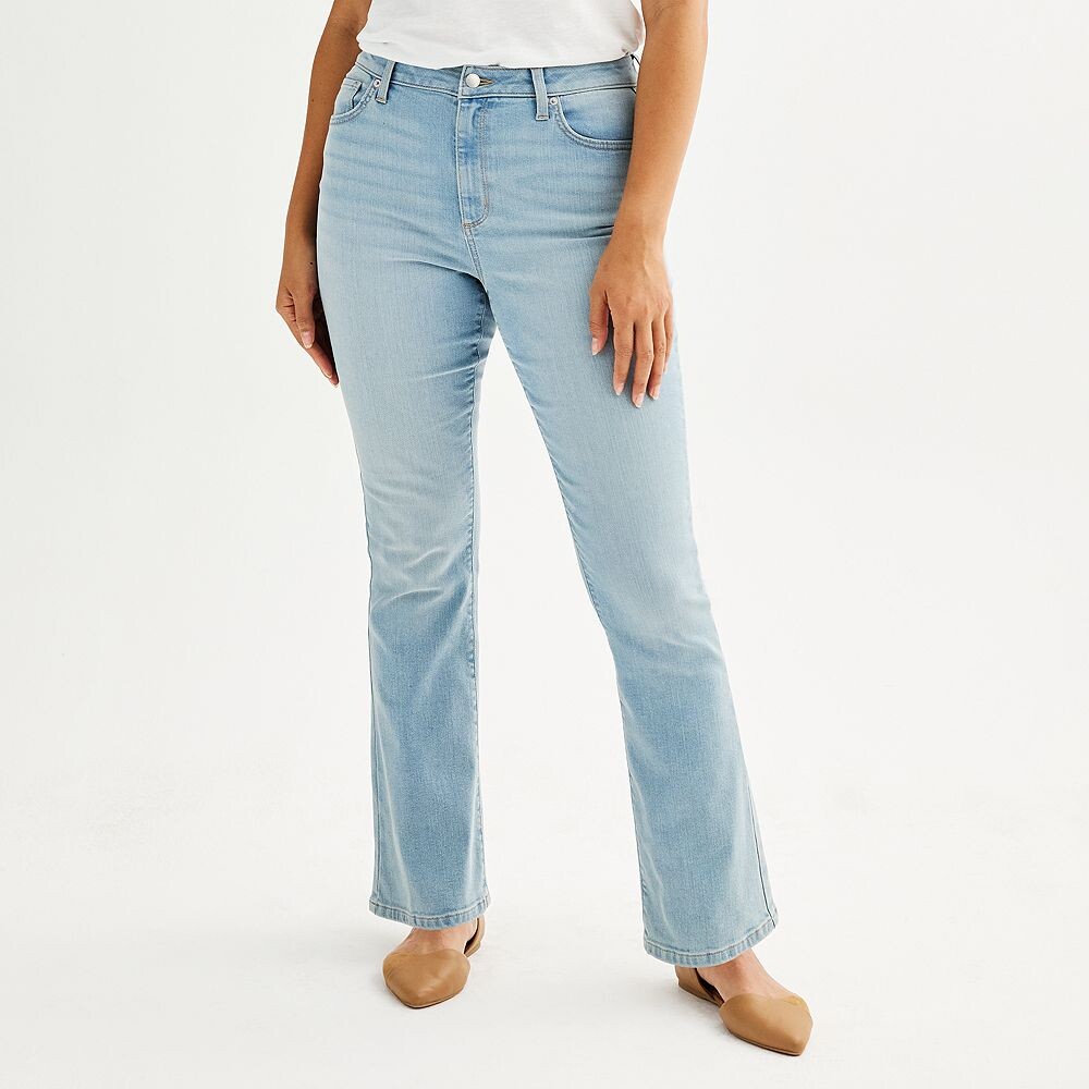 

Женские джинсы Sonoma Goods For Life со средней посадкой и пышной юбкой Bootcut, цвет Light Wash