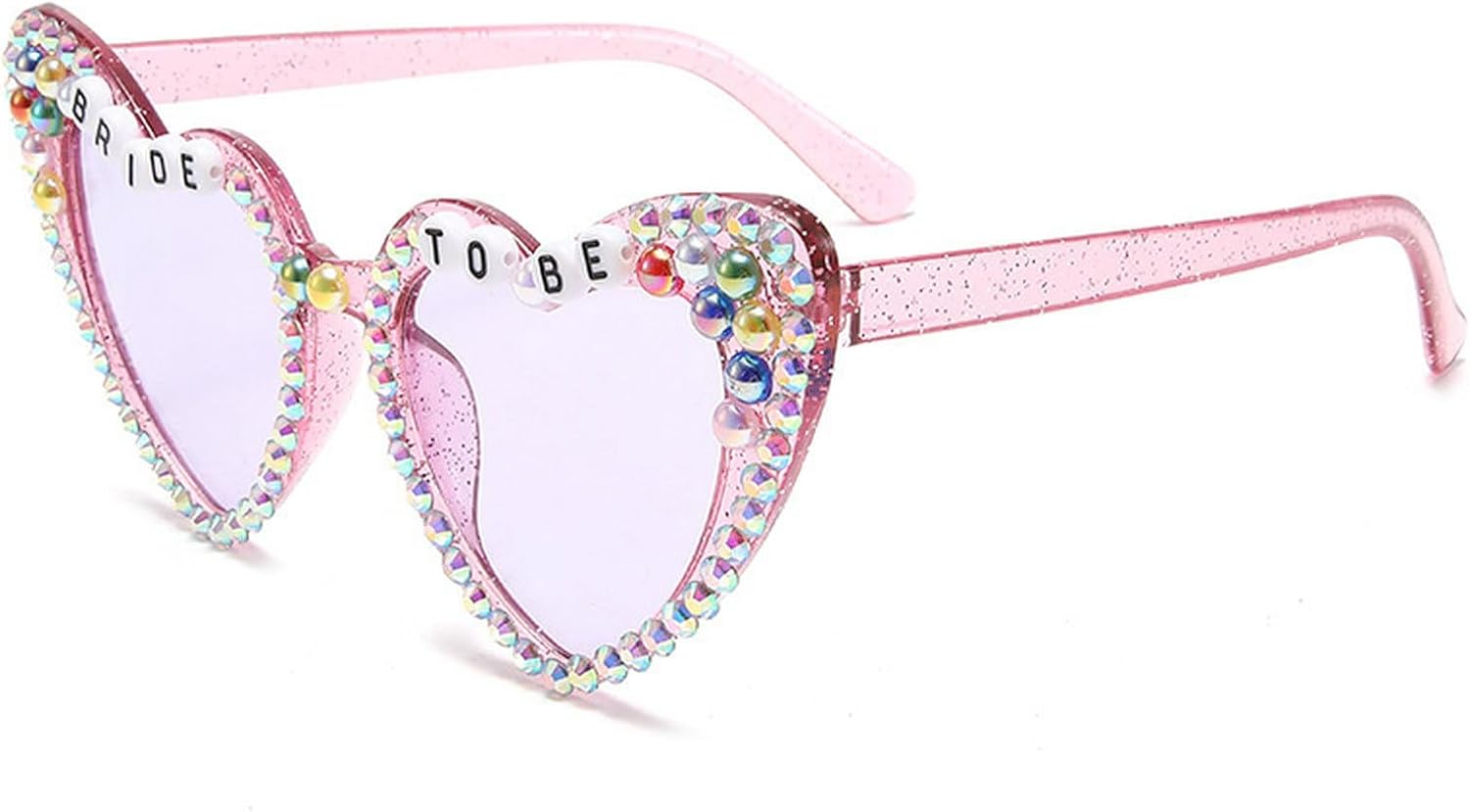 

Солнцезащитные очки COTIA Love Heart с блестящими стразами, бриллиантами и разноцветными жемчужинами, женские солнцезащитные очки, свадебный аксессуар, очки для вечеринки, Purple