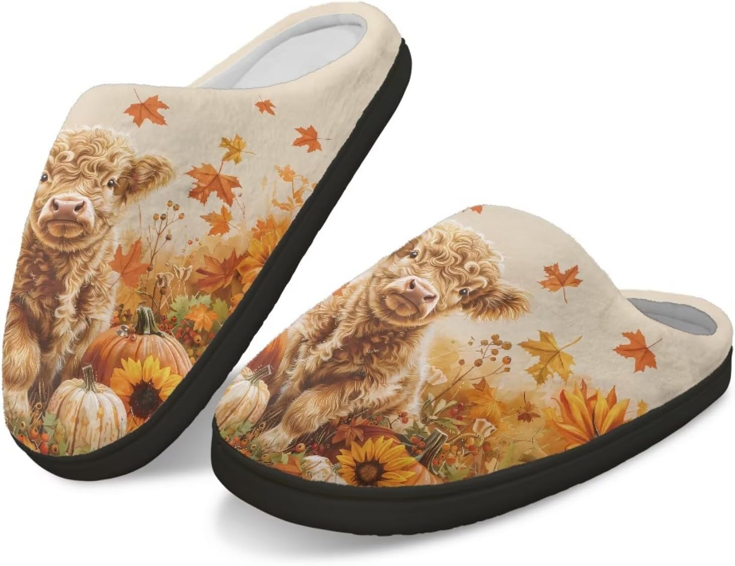 

Тапочки с памятью формы GIFTPUZZ для женщин и мужчин, осенние домашние тапочки, надеваются без застежек, можно стирать в машине, размер 4-12, Calf Pumpkins